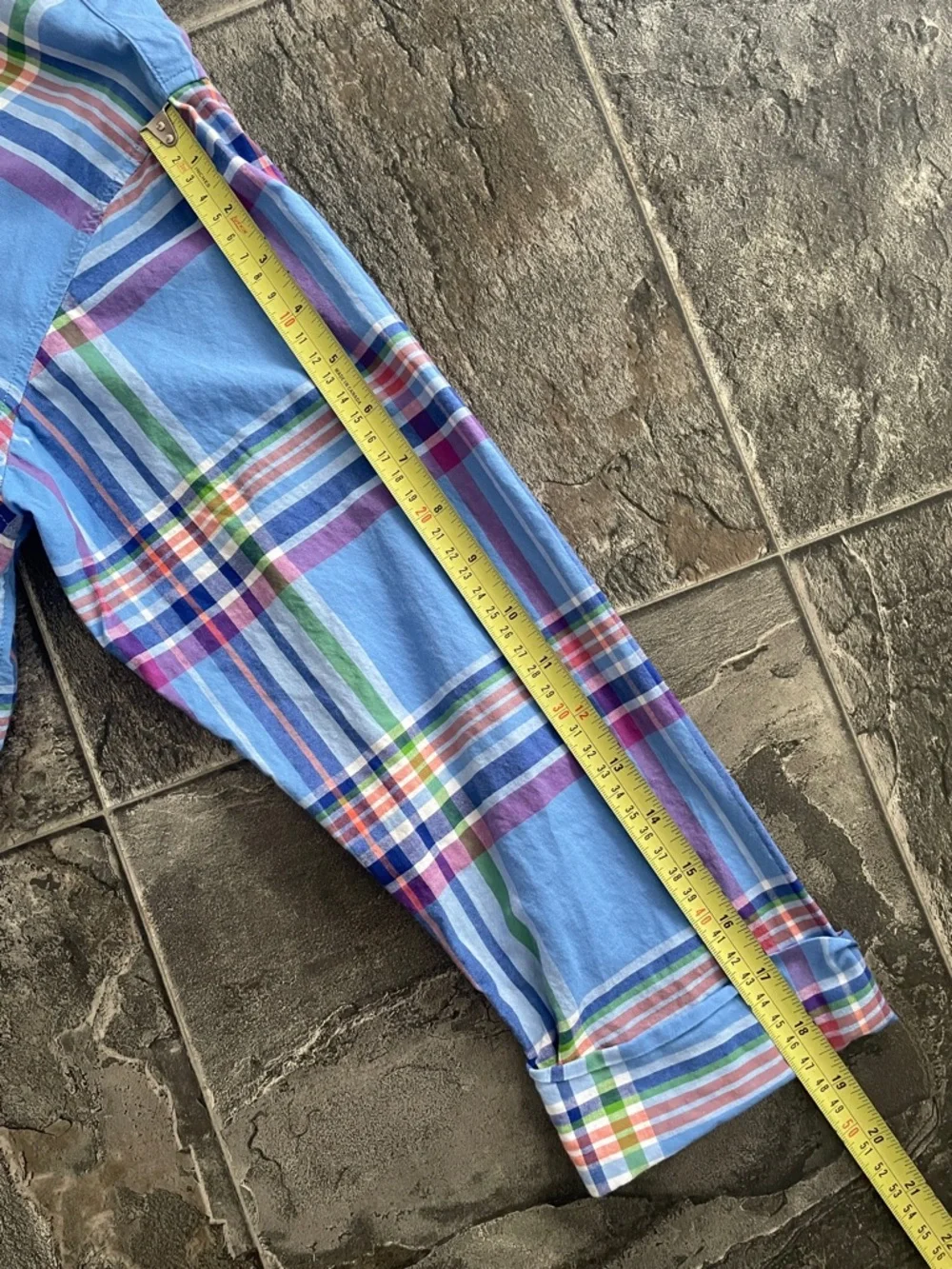 RALPH LAUREN Women’s Preppy Lightweight 3/4 Sleeve Long Plaid Button-Down Shirt - Picture 11 of 11